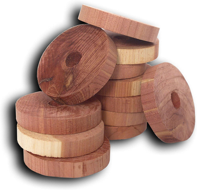 Household Essentials 14316-1 Cedar Fresh Red Cedar Wood Rings for Hangers | Set of 20