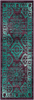 Maples Rugs Georgina Traditional Runner Rug Non Slip Hallway Entry Carpet [Made in USA], 1'8 x 5, Wineberry/Spa