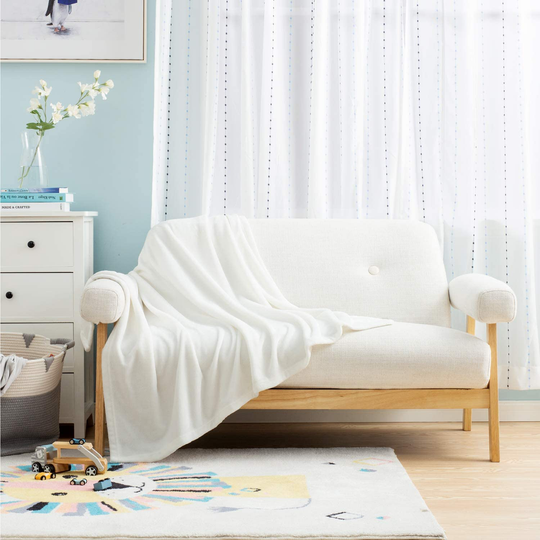 Bedsure Fleece Baby Blanket Unisex for Boys, Girls, Kids, Toddler, Infant, Newborn, 30x40 inches, White - Fuzzy Warm Cozy Soft Blanket, Plush Microfiber Blankets for Crib Stroller Nap