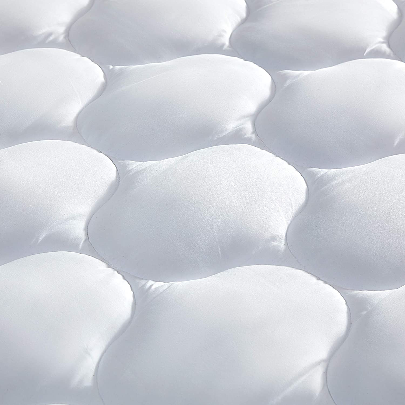 SLEEP ZONE Quilted Mattress Pad Cover - Extra Thick Soft Fluffy Bedding Topper Pillow Top Upto 21 inch Deep Pocket, White, King