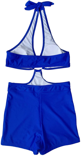 SheIn Women's One Piece Swimsuit Cut Out Halter Backless High Waisted Bathing Suit