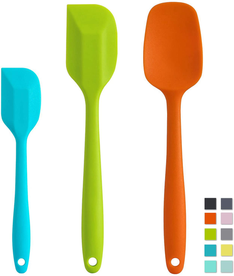 Cooptop Silicone Spatula Set - Rubber Spatula - Heat Resistant Baking Spoon & Spatulas (Aqua Sky)