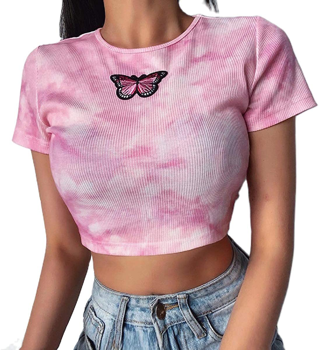 Women's Aesthetic Graphic Print Camisole Y2K Crop Top E-Girl Camis Vest Tee Shirt Top Girls Cute Tank Top Streetwear