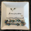 HOME SMILE Friends Gifts for Her Ring Trinket Dish-A True Friendship is a Journey Without an end-Birthday Gifts for Friends Female