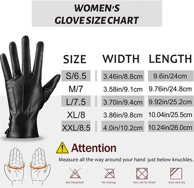 ISHISBEB Leather Gloves for Women Winter Warm Gloves Touch Screen Warm Wool Lined Texting Driving Gloves