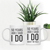 Andaz Press Funny 50th Wedding Anniversary 11oz. Couples Coffee Mug Gag Gift, 50 Years Ago I Said I Do, I Said I Do What I'm Told, 2-Pack with Gift Box for Husband Wife Parents