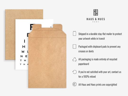 Funny Bathroom Signs for Home Decor - by Haus and Hues | Funny Bathroom Decor Funny Bathroom Wall Art | Bathroom Art Funny Bathroom Decor | Funny Bathroom Art | 12" x 16" UNFRAMED (Eye Exam)