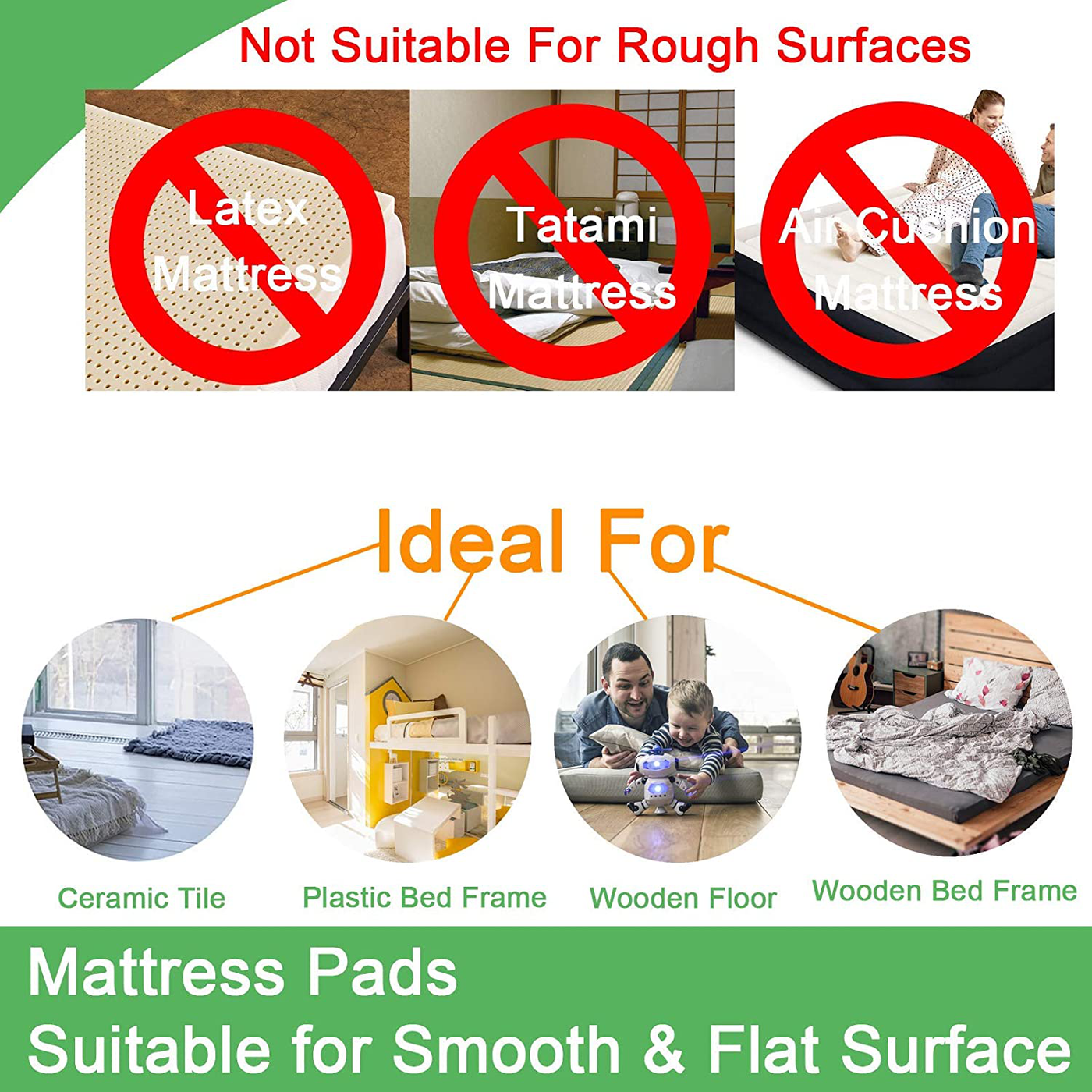 TEUVO Non Slip Mattress Pad, Keep Mattress in Place for a Great Night’s Sleep, Premium Hook and Loop Tape with Adhesive for Mattresses with Smooth Surfaces, DIY 11 cm Wide and 2 M Long