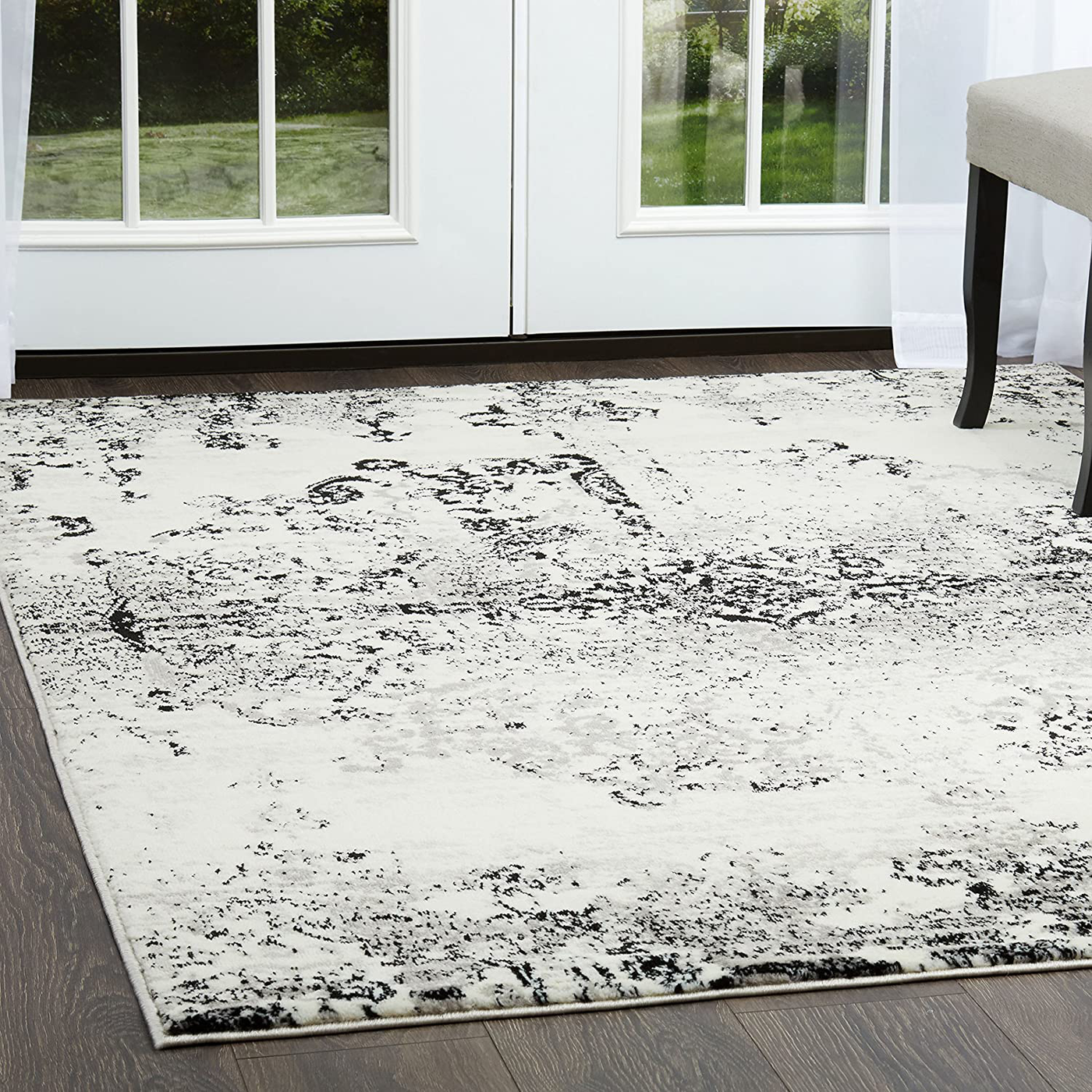 Home Dynamix Boho Makenna Area Rug, 20"x31" Rectangle, Ikat Ivory/Gray