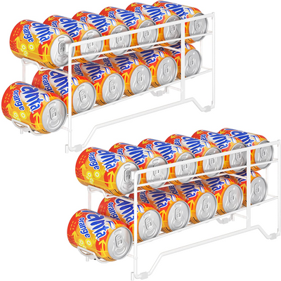 2-Pack Soda Can Beverage Dispenser Rack, Stackable Holds 12 cans each