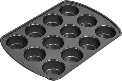 Wilton Perfect Results Premium Non-Stick Bakeware Muffin Pan & Cupcake Pan, 12-Cup, Steel