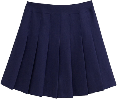 chouyatou Women's Simple High Waist All Around Pleated A-Line Skirt