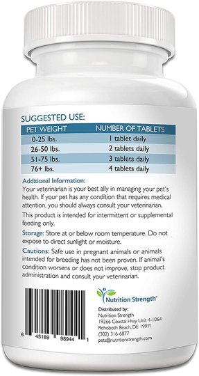 Nutrition Strength Thyroid Supplement for Dogs, Support for Hypothyroidism in Dogs with Organic Bladderwrack, Promotes Normal Function of Endocrine and Enzyme Systems, 120 Chewable Tablets