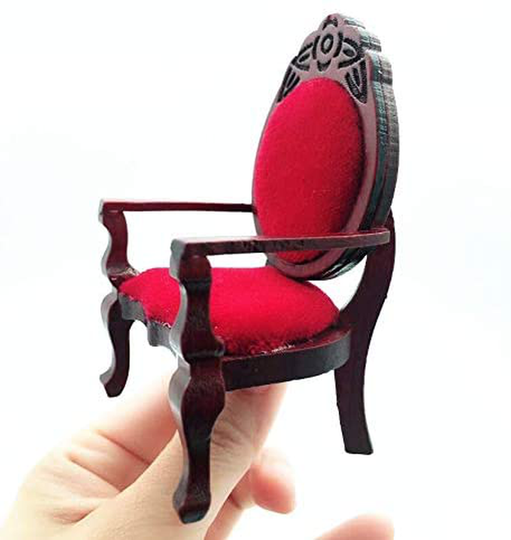 EatingBiting 1:12 Dollhouse Miniature Vintage Retro Single Sofa Chair Furniture for Living Room ,Bed Room , Kitchen , Retro Vintage Designed Dolls House Miniature Furniture Action Figures Accessory