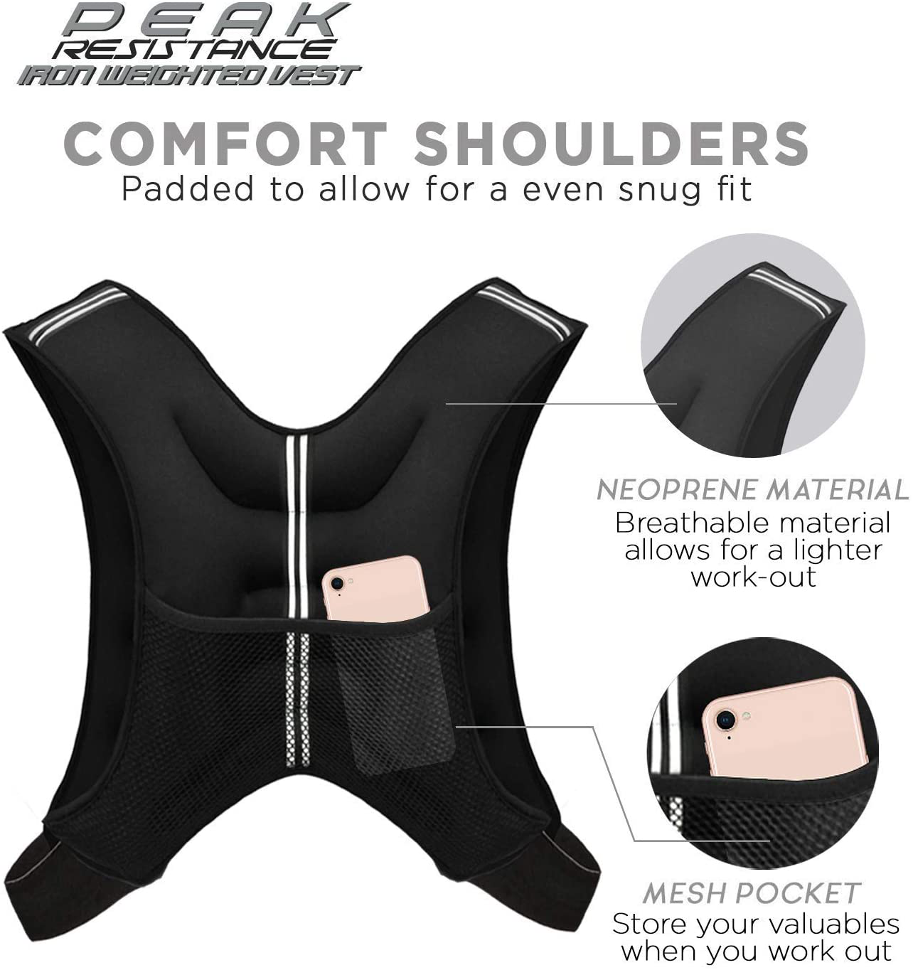 Sport Weighted Vest Workout Equipment, Multiple Weights Available 