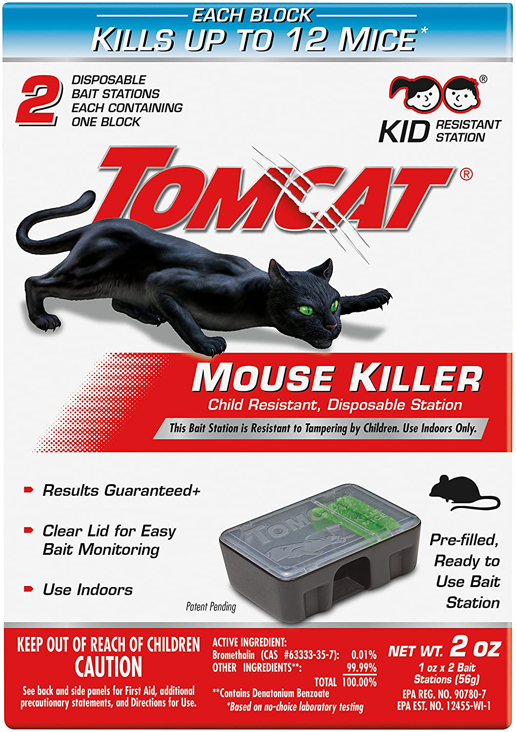 Tomcat Mouse Killer Disposable Station for Indoor Use - Child Resistant