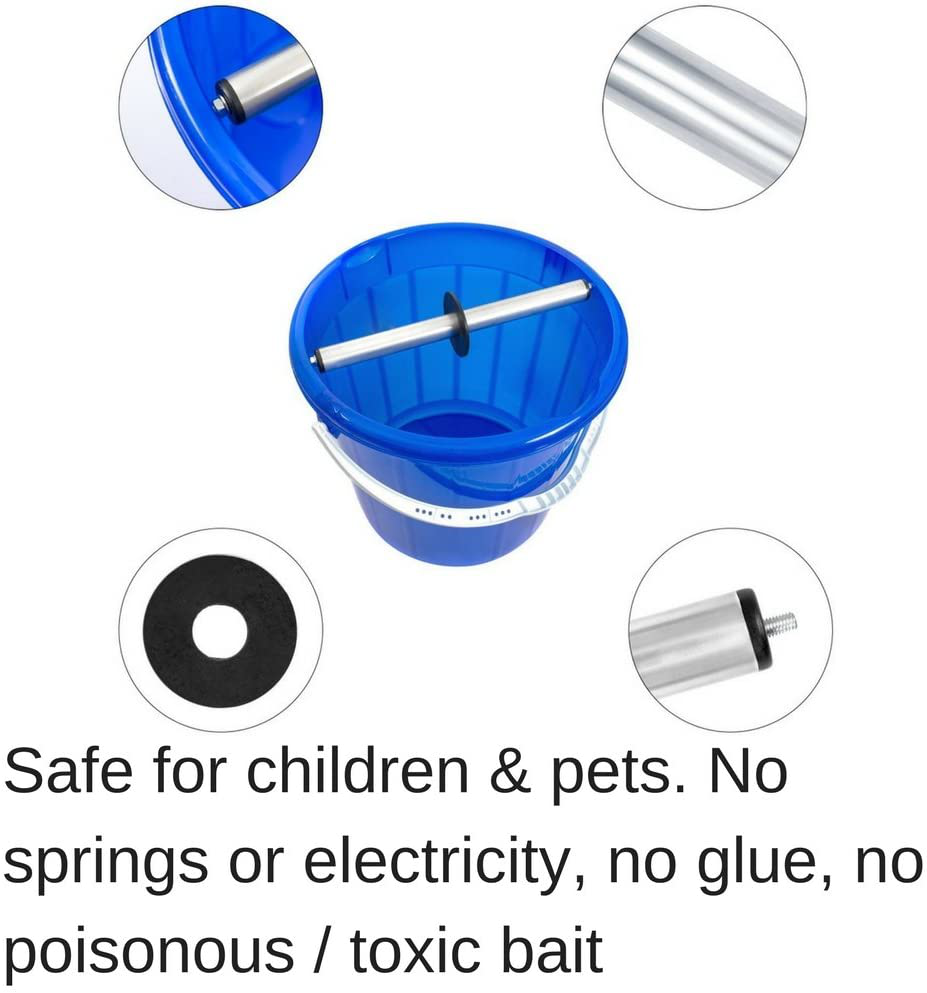 Odesos Mouse Trap, Live Catch and Release Bucket Spin Roller with an Original Ring for Mice Rats Rodents. Humane. Auto Rolling Reset. Safe for Children and Pets Works Outdoors and Indoors