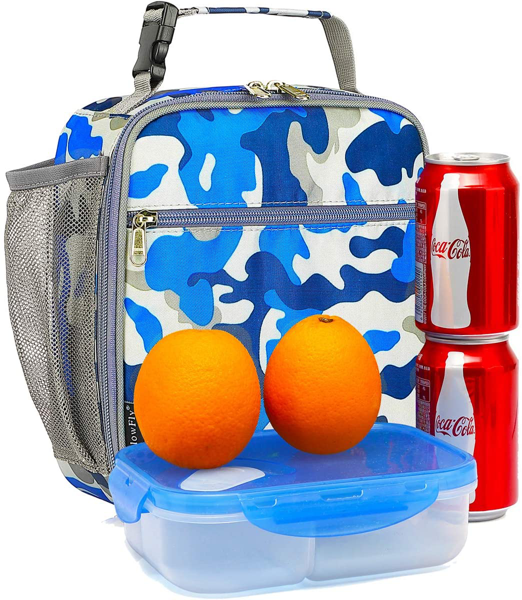 FlowFly Kids Lunch box Insulated Soft Bag Mini Cooler Back to School Thermal Meal Tote Kit for Girls, Boys, Unicorn