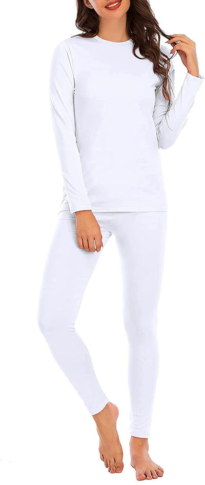 Zando Womens Thermal Underwear Two Piece Cuddle Duds Winter Base Layer Long Johns Set Ultra Soft Top Bottom Lounge Set