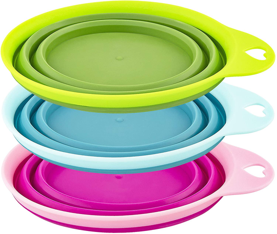 Southern Homewares Collapsible Silicone Pet Bowl Travel Set 3 Piece for Home Pets Water Feed Dorms Camping