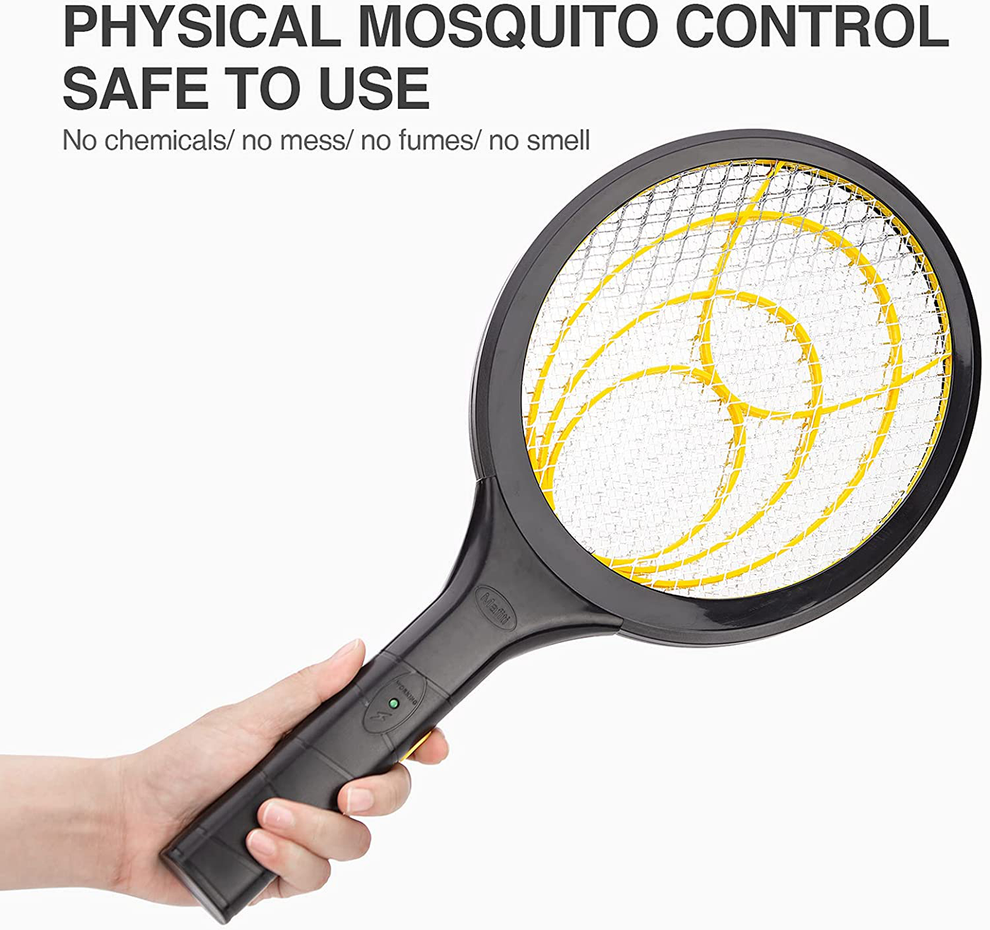 mafiti Electric Fly Swatter, Fly Killer Bug Zapper Racket for Indoor and Outdoor Pest Control, 2AA Batteries not Included (2, Yellow)