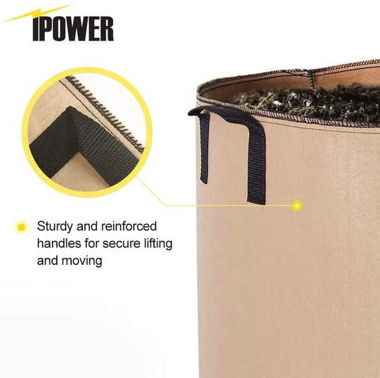 5 Pack Plant Grow Bags Aeration Fabric Pots Heavy Duty Durable Container