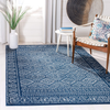 Safavieh Tulum Collection TUL264N Moroccan Boho Distressed Non-Shedding Stain Resistant Living Room Bedroom Area Rug, 3' x 3' Square, Navy / Ivory