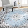 Home Dynamix Premium Sakarya Traditional Medallion Border Area Rug, Blue, 5'2"x7'4" Rectangle