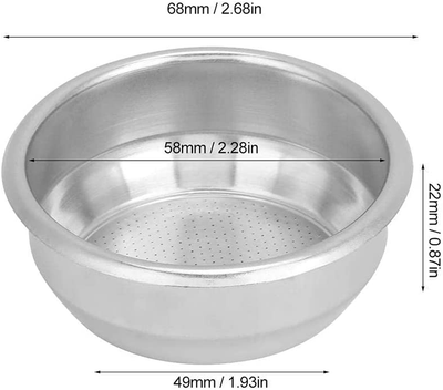Espresso Filter Basket 58mm, Single Layer Double Doses Stainless Steel Filter Basket, Coffee Maker Accessories