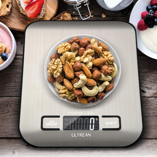 High Precision 5 Unit Stainless Steel Digital Kitchen Scale with Free Batteries