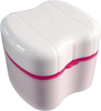 Gus Craft Denture Box with Specially Designed Holder for Rinse Basket, Great for Dental Care, Easy to Open, Store and Retrieve (Carnation Pink)