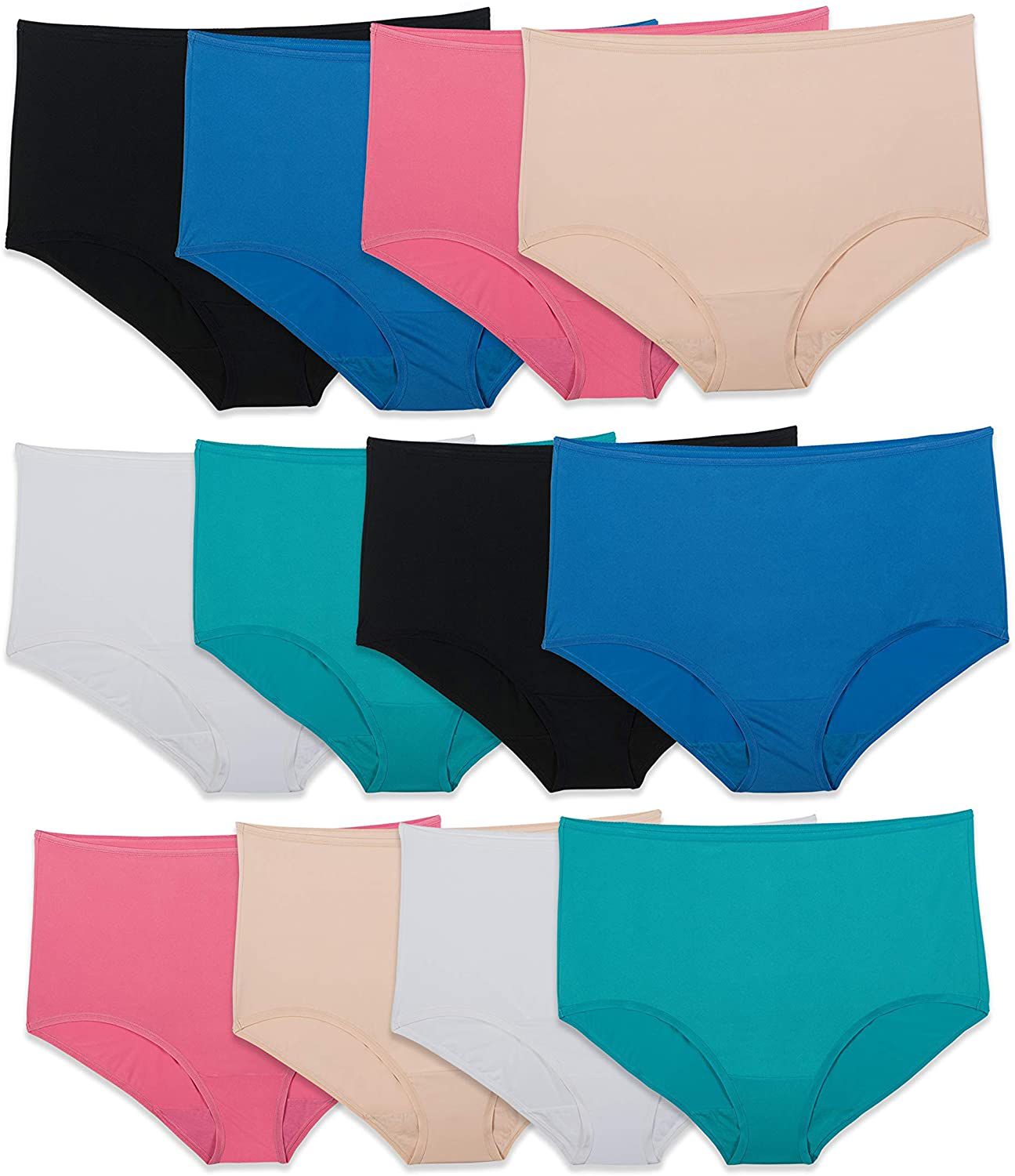 Fruit of the Loom Women's Underwear Microfiber Panties (Regular & Plus Size)