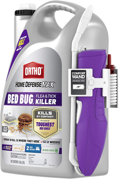 Ortho Home Defense Max Bed Bug, Flea and Tick Killer - With Ready-to-Use Comfort Wand, Kills Bed Bugs and Bed Bug Eggs, Bed Bug Spray Also Kills Fleas and Ticks, 1 gal.