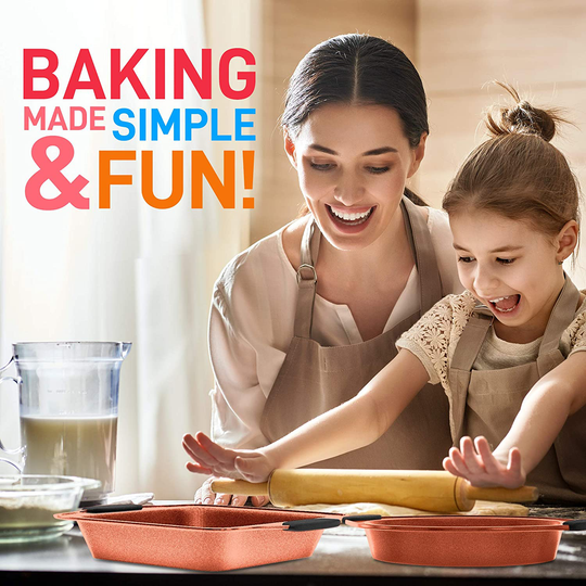 10-Piece Kitchen Oven Baking Pans - Deluxe Carbon Steel Bakeware Set with Stylish Non-stick Gray Coating Inside and Out, Dishwasher Safe & PFOA, PFOS, PTFE Free - NutriChef