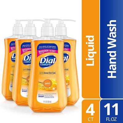 Dial Antibacterial liquid hand soap, gold, 11 ounce (Pack of 4), 4 Count