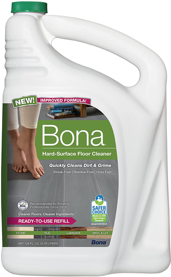 Bona Hard-Surface Floor Cleaner Refill, 128 Fl Oz (Pack of 1), Clear