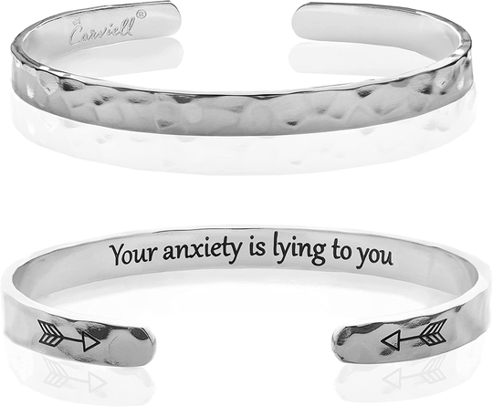Carviell Bracelets for Women, Personalized Gifts for Her, Mom, Best Friend, Inspirational Friendship Cuff for Teen Girls, Engraved, Birthday Gift Jewelry
