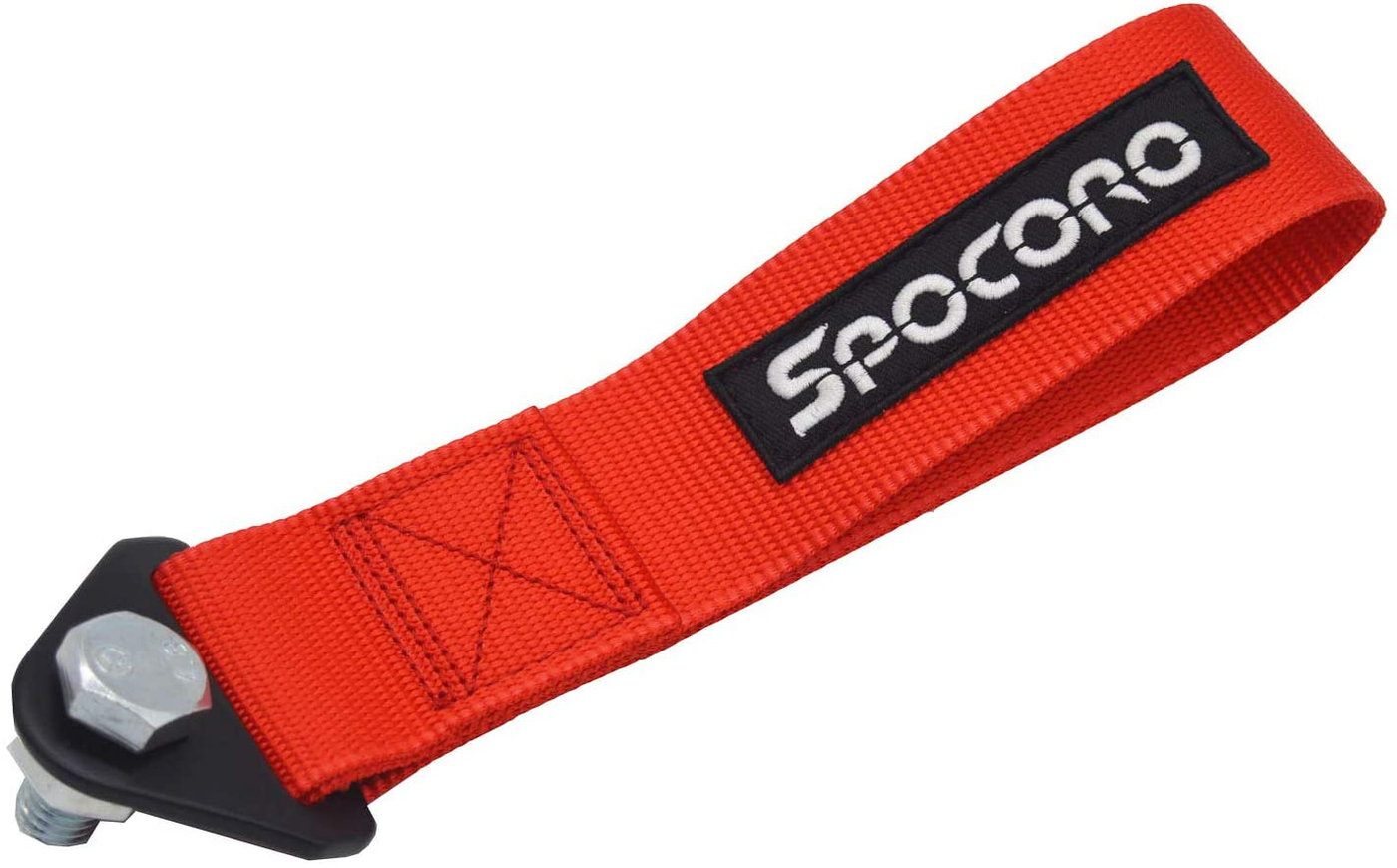 Spocoro SPTOWS-01BLU High Strength Racing Style Tow Strap for Front or Rear Bumper,Blue (Pack of 1)