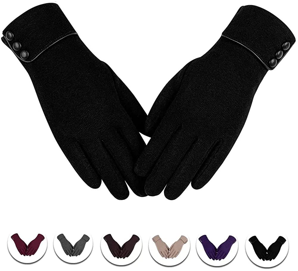 Women's Touchscreen Texting Fleece Lined Windproof Driving Gloves