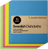 Swedish Wholesale Swedish Dish Cloths - Pack of 10, Reusable, Absorbent Hand Towels for Kitchen, Bathroom and Cleaning Counters - Cellulose Sponge Cloth - Lime