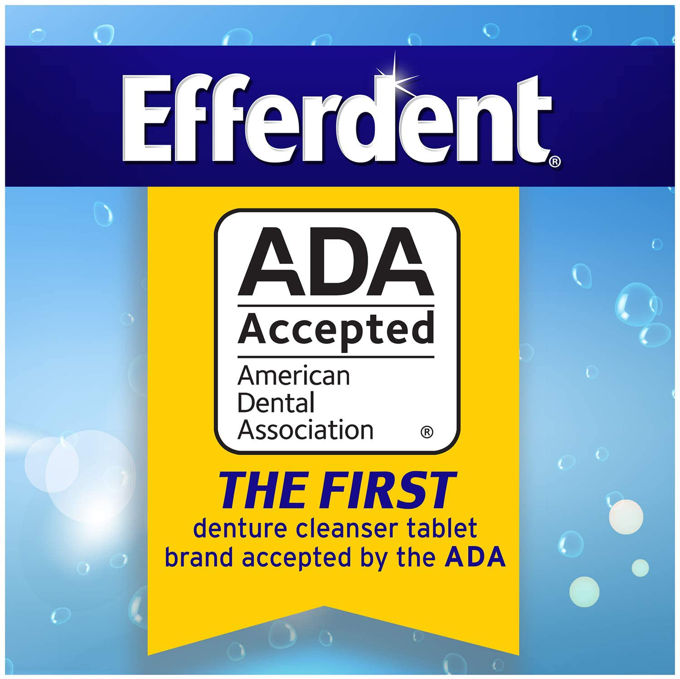 Efferdent Anti-Bacterial Denture Cleanser Tablets, Mint, 90 Count