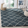 SAFAVIEH Hudson Shag Collection SGH282L Moroccan Trellis Non-Shedding Living Room Bedroom Dining Room Entryway Plush 2-inch Thick Area Rug, 3' x 3' Square, Slate Blue / Ivory