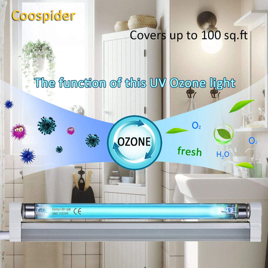 U/V/C Light Lamp 185nm with 253.7nm Bulb 5ft Cord and Plug 110V (6W Ozone Lamp)