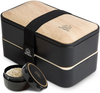 UMAMI Glass & Bamboo Bento Box for Adults/Children, 1 Meal Prep Lunch Box Food Containers for Men/Women, Microwave, Dishwasher & Freezer Safe
