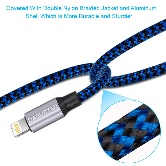 3 Pack 6FT Nylon Braided Lightening Charging Cables 