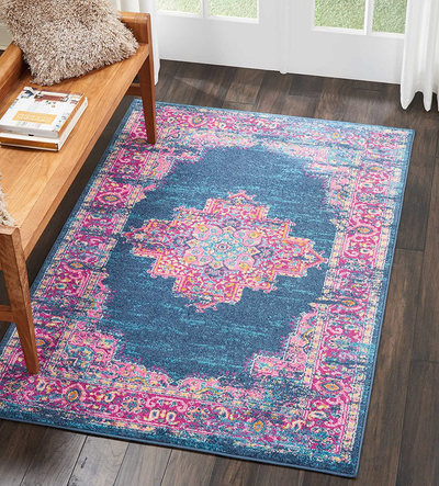 Nourison Passion Blue Modern Rug, 3'9" x 5'9", 5 Feet