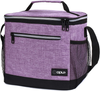 OPUX Insulated Large Lunch Box for Women Men, Leakproof Thermal Lunch Bag for Work, Reusable Lunch Cooler Tote, Soft School Lunch Pail Shoulder Strap, Pockets, 18 Cans, 10L, Purple