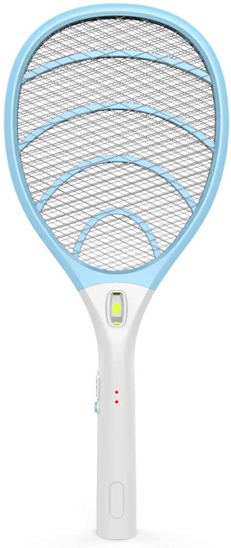 Rechargeable Electric Powerful Bug Zapper Fly Swatter Racket, Handheld Wasp Mosquitoes Flies Insects Killer Racquet for Indoor and Outdoor Pest Control Bat, eco Friendly Safe 4000 Volt, Blue/Gray