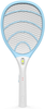 Rechargeable Electric Powerful Bug Zapper Fly Swatter Racket, Handheld Wasp Mosquitoes Flies Insects Killer Racquet for Indoor and Outdoor Pest Control Bat, eco Friendly Safe 4000 Volt, Blue/Gray