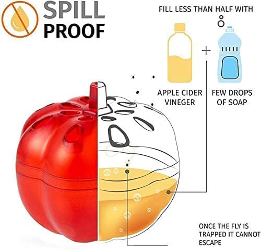 Stingmon 4 Pack Fruit Fly Traps Indoor, Gnat Trap Killer for Indoors/Kitchen, Fly Traps for Home